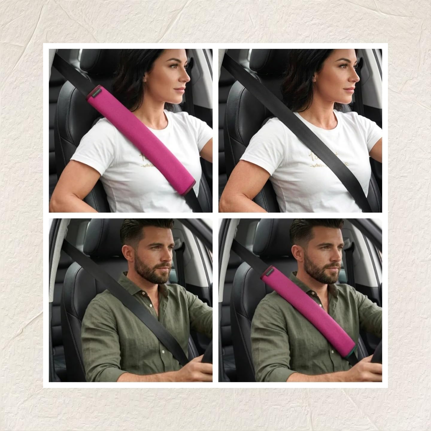 2 Pack Extra Long 19.8 Inch Car Seat Belt Covers, Soft Breathable Seatbelt Shoulder Pads for Universal Safety Strap Cushion Protector All Cars, Reduce Neck & Shoulder Rubbing,