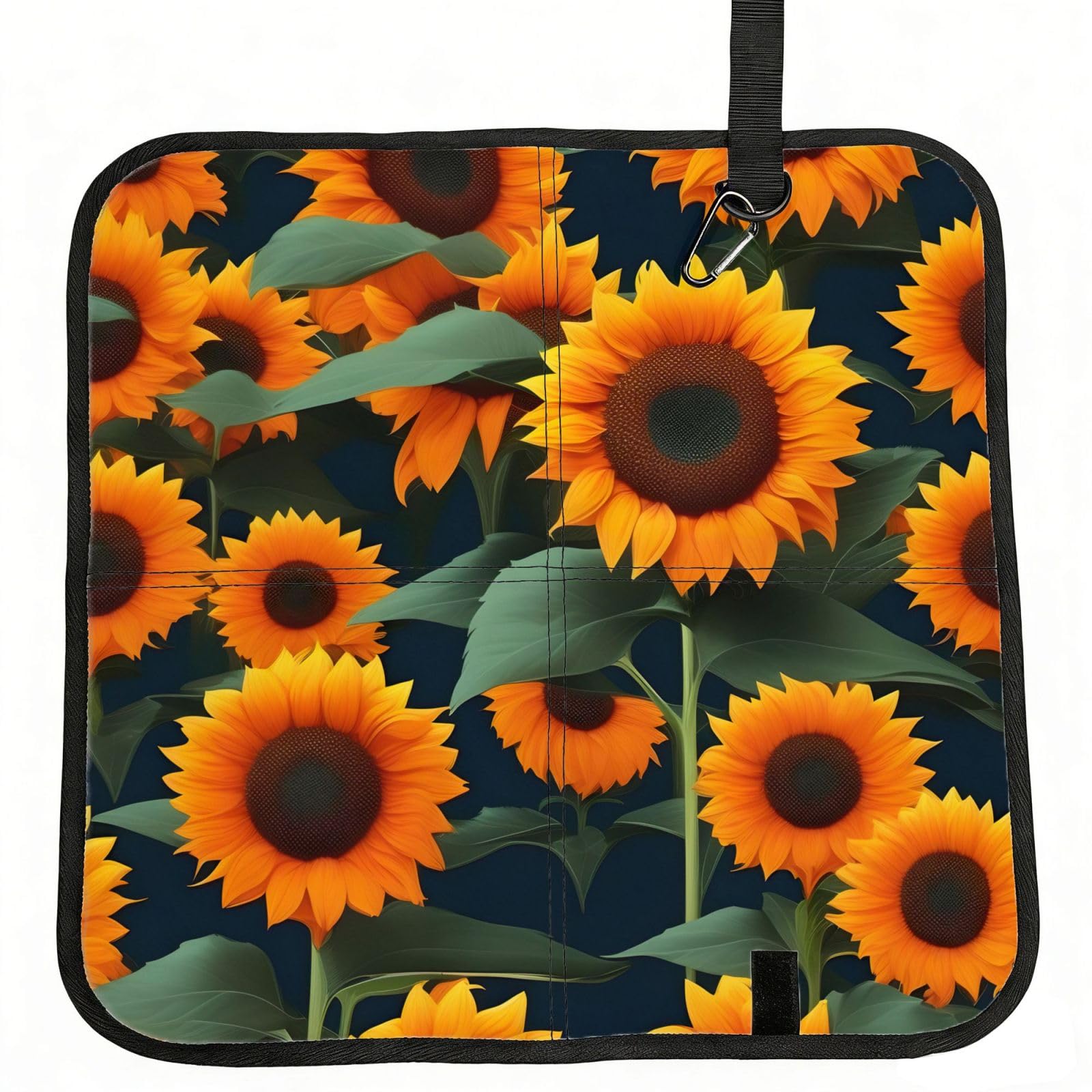 AYYQWE Orange Sunflower Print Foldable Seat Cushion Portable Chair Pad Office Commuting Picnic Camping Outdoor