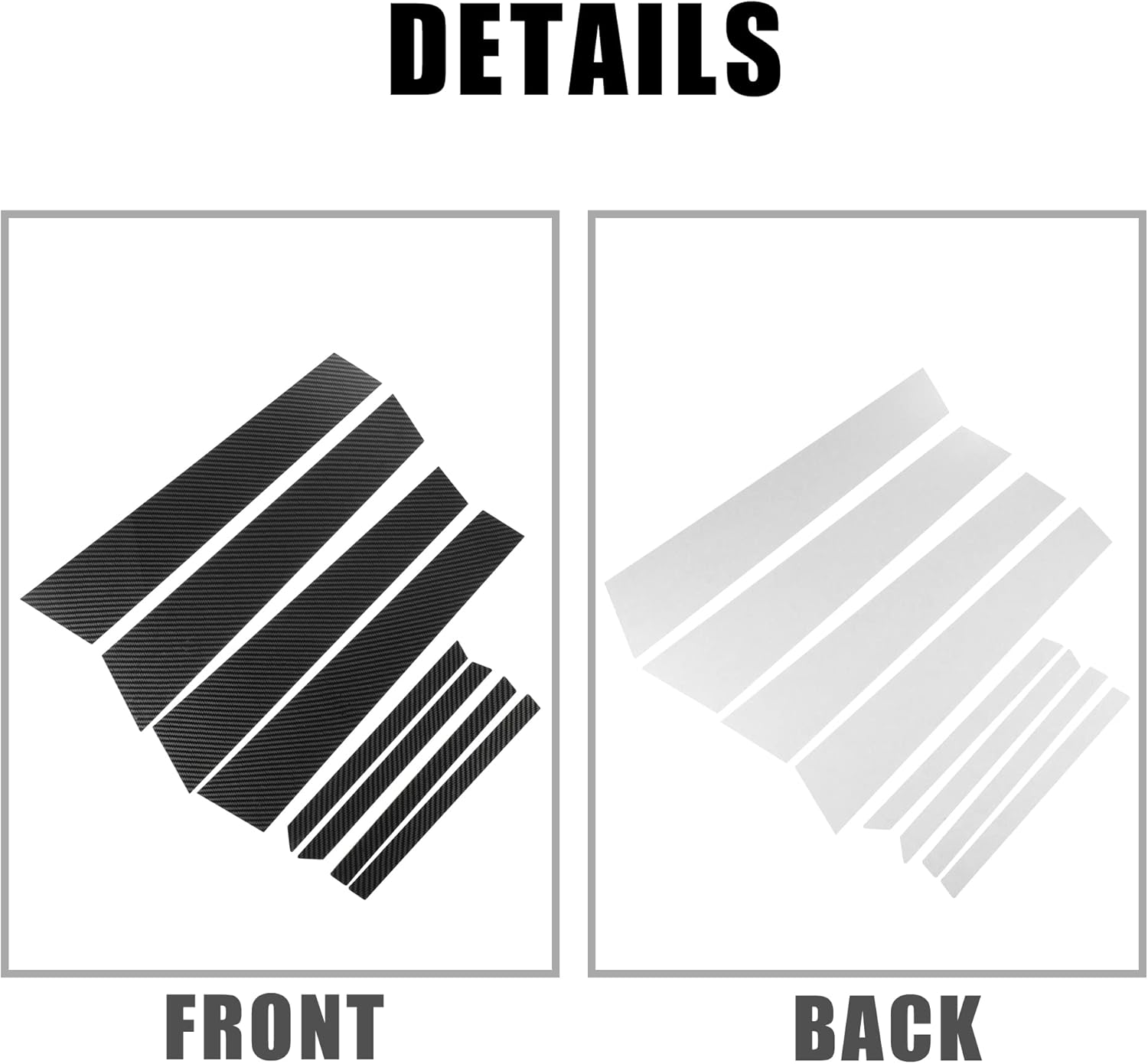 X AUTOHAUX 8 Pcs Door Cover Panel Trim Pillar Posts Exterior Door Window Anti Scratch Stickers for Honda Civic Sedan 9th Gen 2012-2015 Carbon Fiber Pattern Black