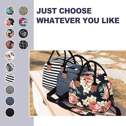 Miniatura 6 de WOOMADA Lonchera térmica para mujeres y hombres, reutilizable, de gran capacidad, con bolsillos y correa de hombro ajustable para el trabajo de