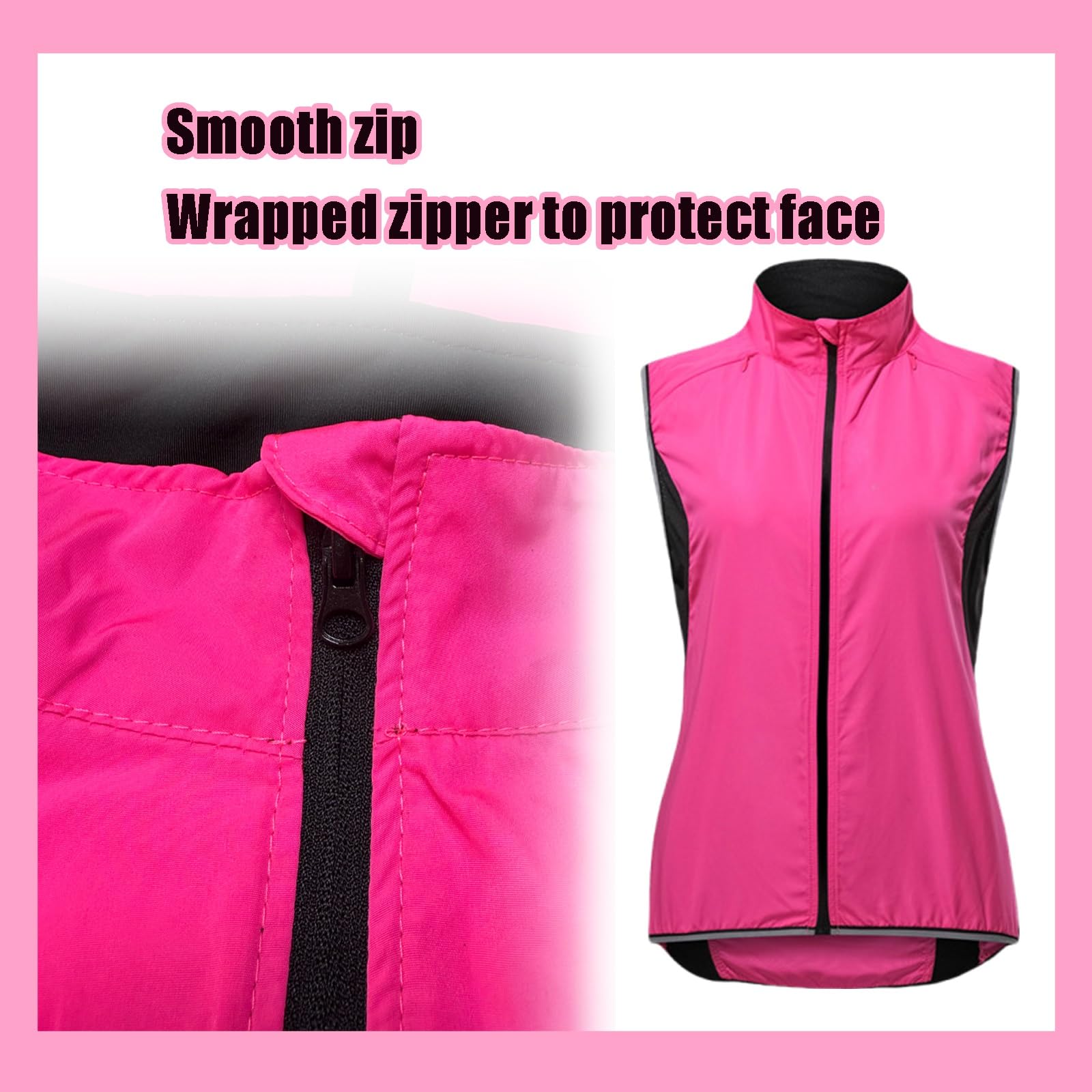 Gilet Da Ciclismo Da Donna, Ripiegabile, Antivento Con Fascia Riflettente Per Corsa, Ciclismo E Arrampicata