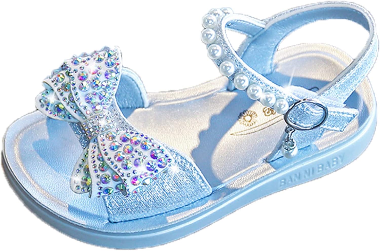 Klian 子供靴 サンダル 夏 女の子 パール入り キラキラ ビーチサンダル キッズ ベビー ジュニア 蝶結び かわいい エレガント 子供サンダル マジックテープ 脱ぎ履きやすい パーディー 日常履き 通園 通学 ビーチ 限定販売