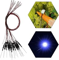 Vista 76 de Evemodel L0402B 20pcs pre-cableado SMD LED 0402 Bule Diodo emisor de luz 12V pre-soldado Micro Litz cable cable longitud 7.8 pulgadas (7.9 in)