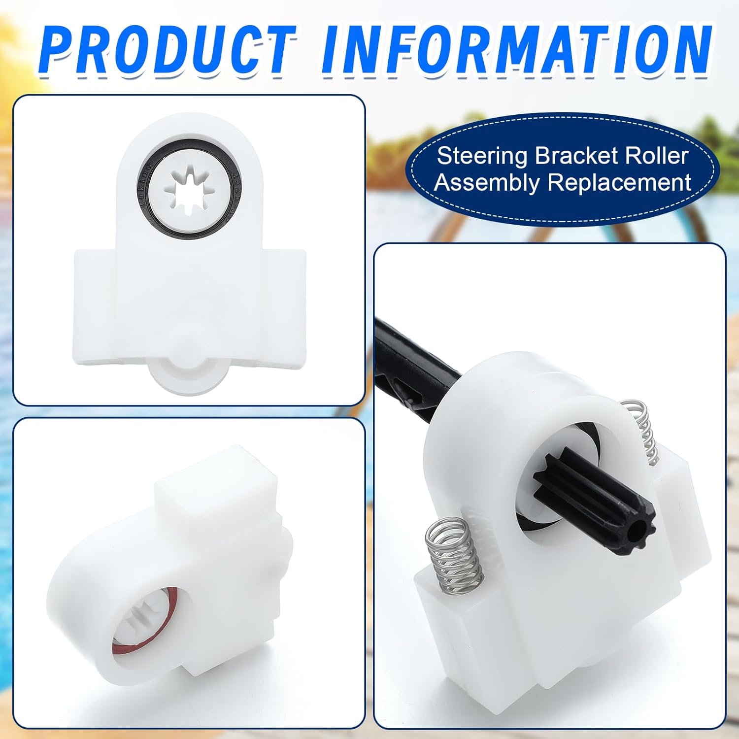 Reallnaive Steering Bracket Roller Replacement Compatible with Dual-Wheel Side Suction Cleaners Part 2 Wheel and 4 Wheel Suction Side Automatic Pool Cleaners
