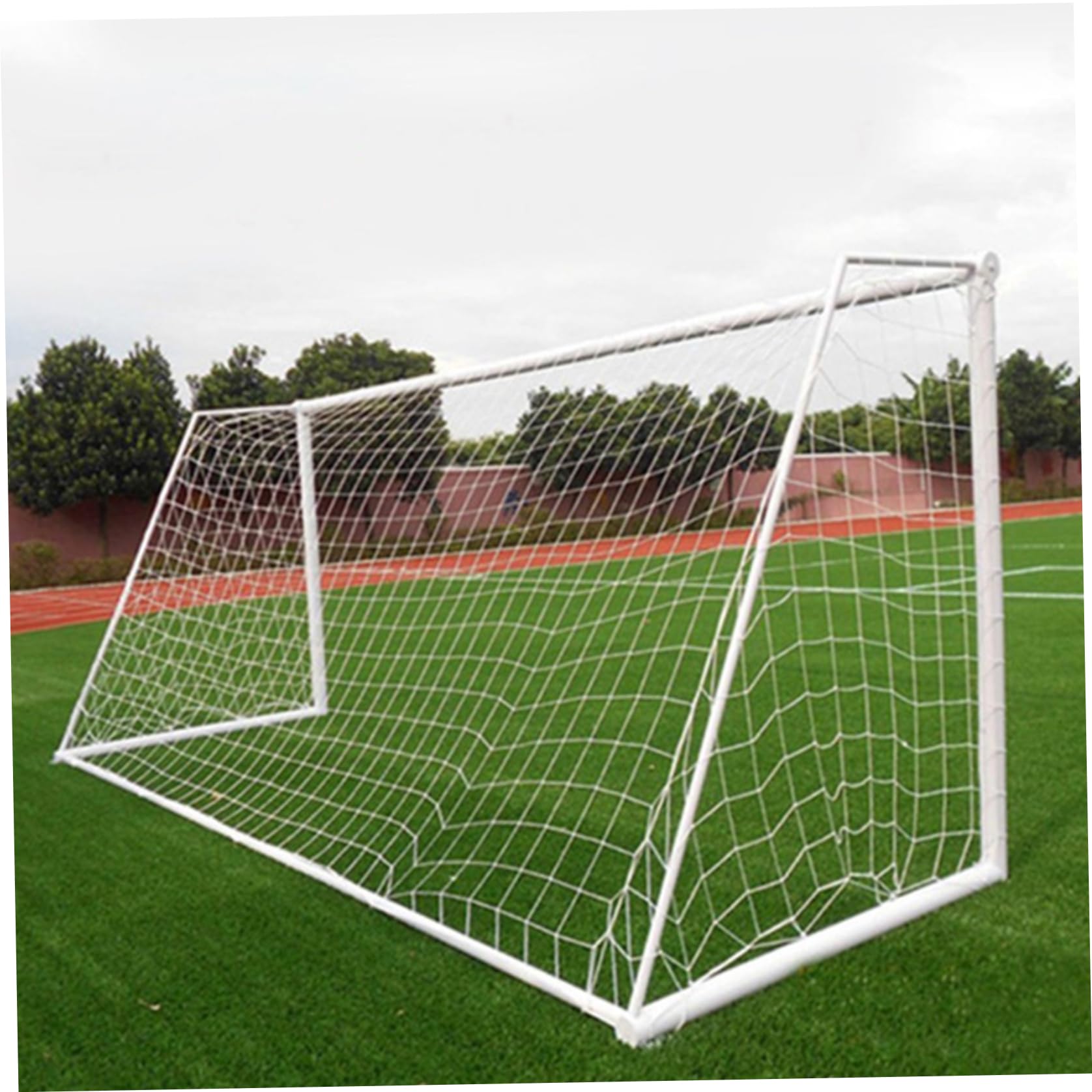 Reti da calcio, 24x8FT Rete da calcio resistente Bianca di ricambio per porte standard da allenamento e partite Reti da porta professionali per cortile