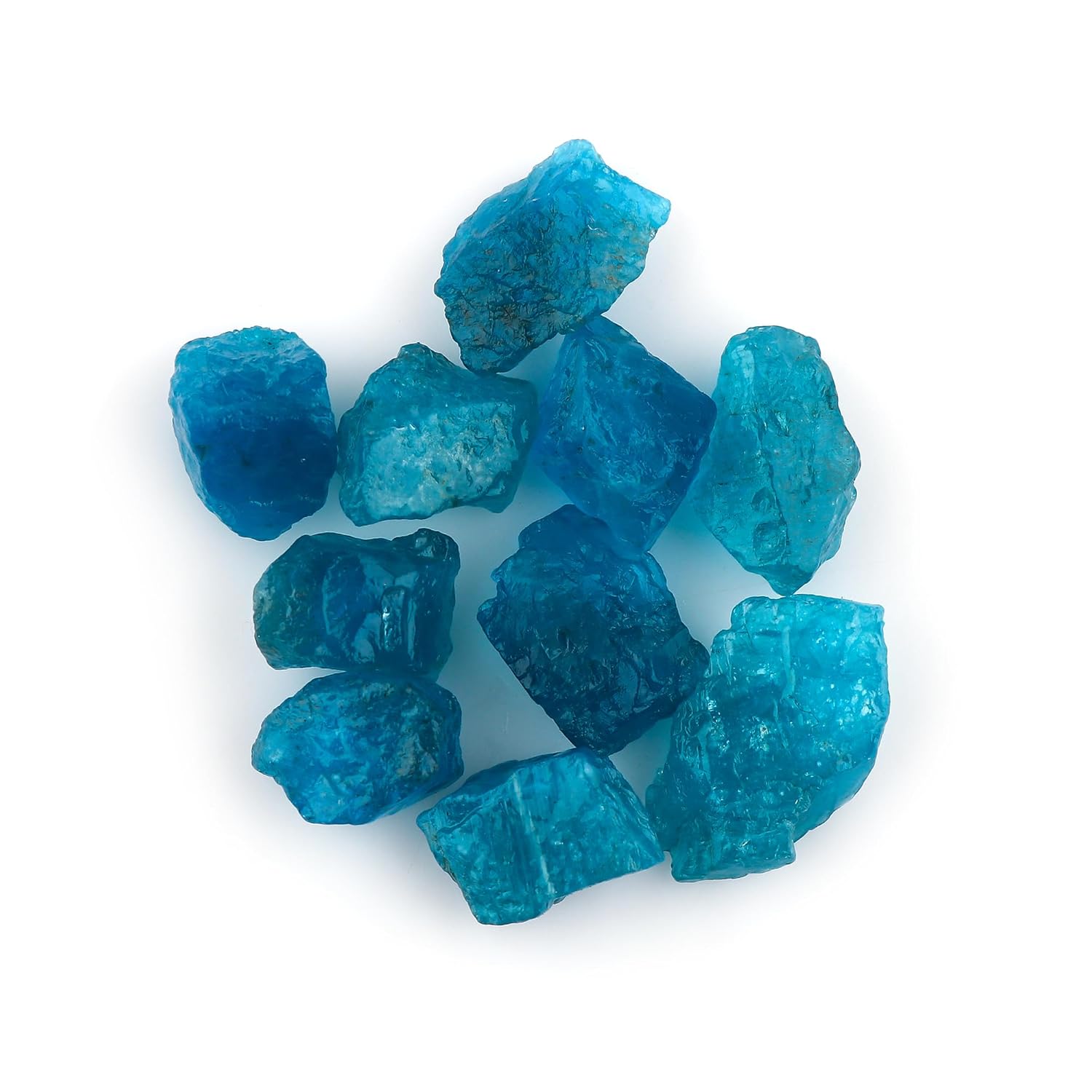 CRYSTALIS 100 carats Natural Raw Neon-Apatite, High Grade Loose Gemstone Wholesale Bulk Rough Jewelry Making Supply, Chakra Stones, Wire Wrapping, DIY, Gem Collection, Tumbling, 8-15mm