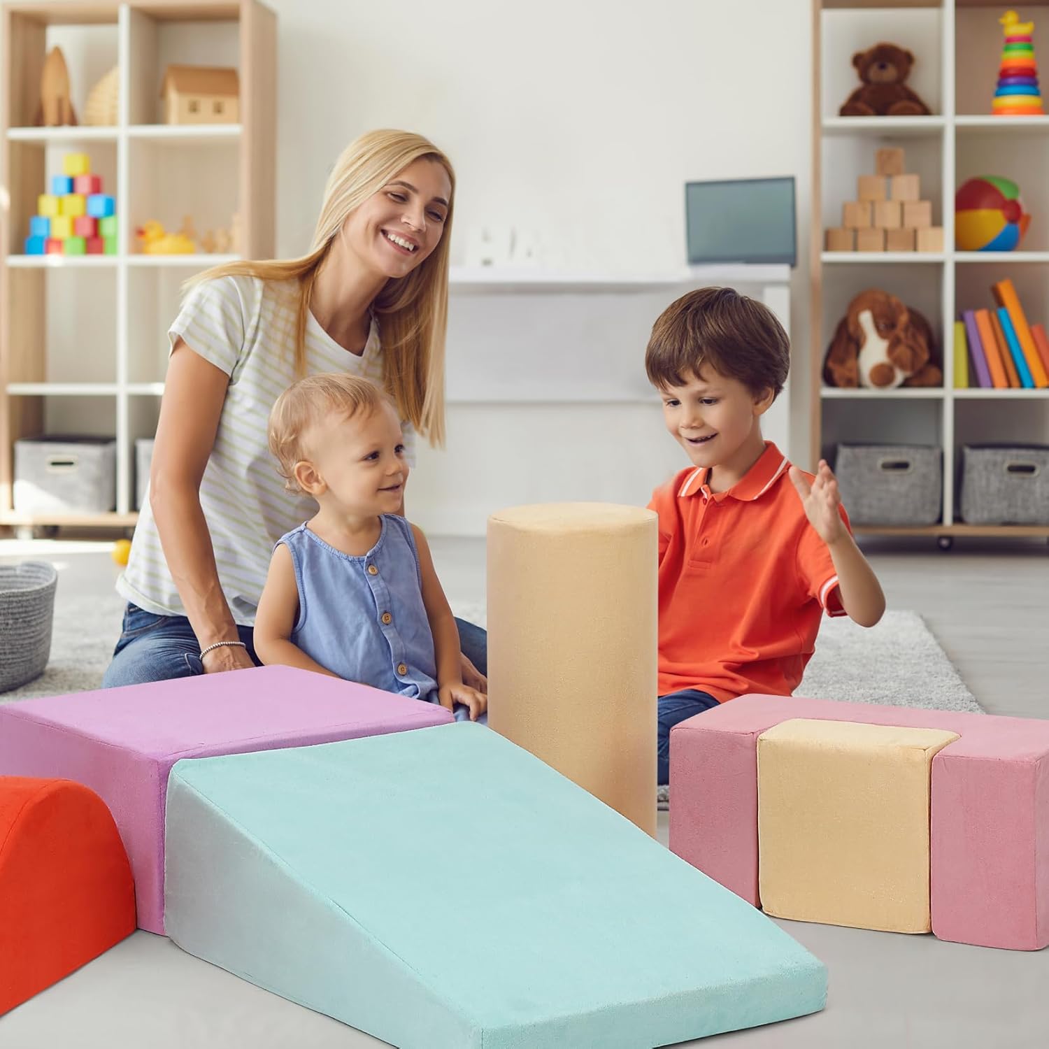 6 Pieces Soft Play Climbing for Toddlers – Indoor Foam Climber Playset for Crawling, Sliding & Active Play, Safe & Modular Design for Home & Daycare for Toddlers 1-3(Colorful)