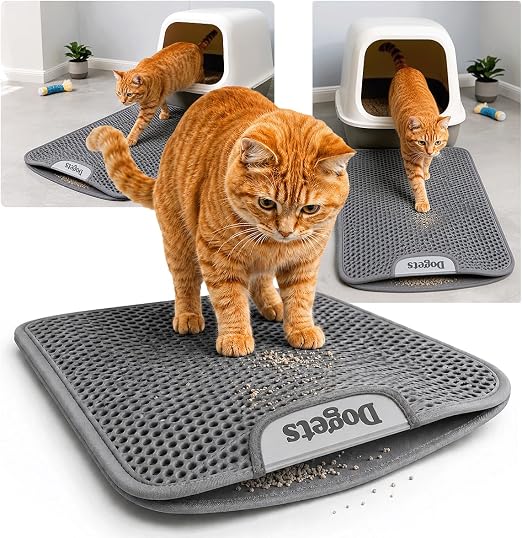 Tapete Higiênico para Gatos Coletor de Areia EVA 60x40cm para Caixa de Areia Anti Sujeira Patas Limpas Fácil de Limpar Dogets