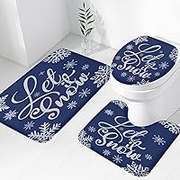 Vista 24 de Tapete de baño de 3 piezas de otoño con diseño de calabaza, color azul y verde, hojas de arce, cosecha, decoración de Acción de Gracias, juego