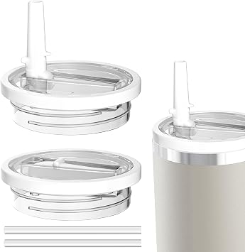 Stanley Quencher fincan i in 2 Paket 40 oz Tumbler Flip Straw Kapak Yedek tak m, s zd rmaz ve d k lmeye dayan kl  bardak kapa , Stanley 40 oz bardak i in uygun Tumbler Cover Beyaz