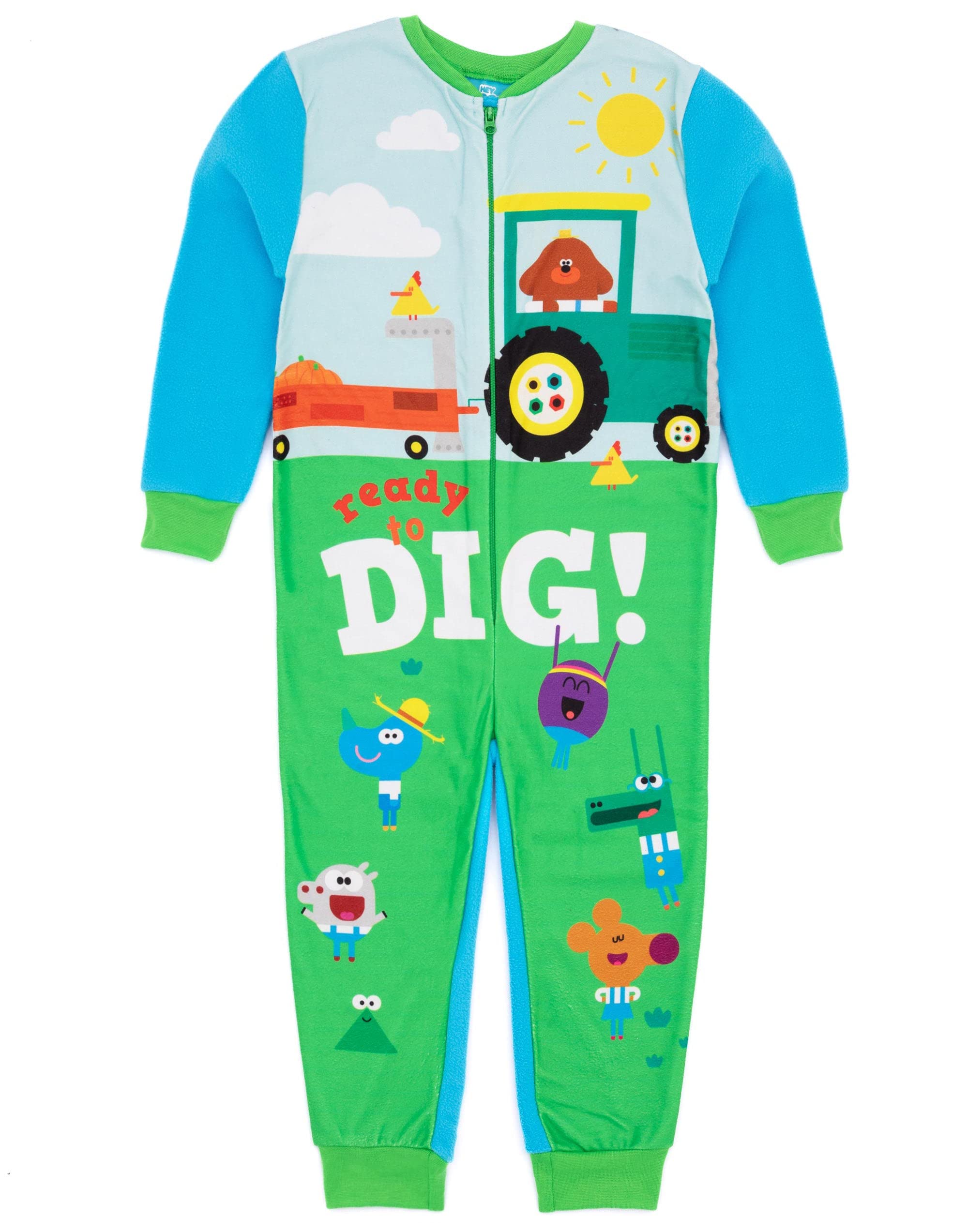 Hey Duggee Boys Onesie in Blue | Kids All In One Fleece Pyjama Loungewear | Squirrels Cosy PJs Sleepsuit Nightwear | Soft Comfortable Pajama Bodysuit Romper Merchandise Gift for Children
