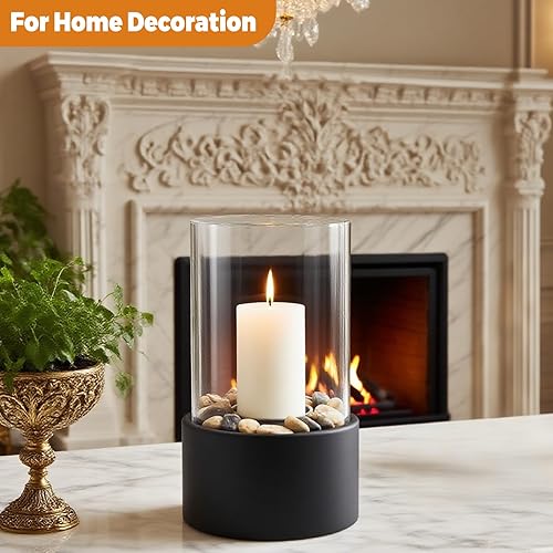 Miniatura 7 de EastFlame - Portavelas de mesa con piedras decorativas, apto para velas de 2.5 pulgadas de diámetro y debajo del pilar y velas perfumadas, regalo