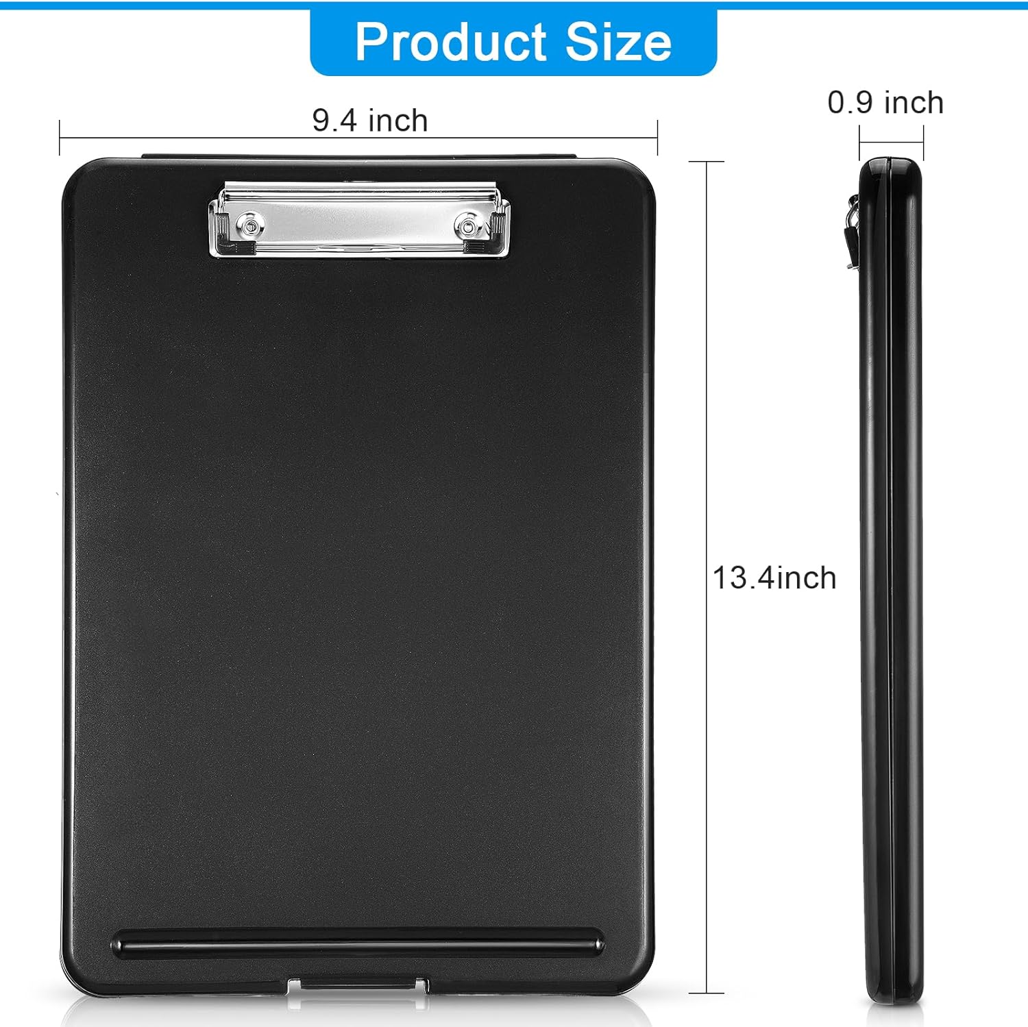 6 Pieces Clipboard with Storage, 9.5 x 13.5 Heavy Duty Plastic Storage Clipboard, Nursing Foldable Clip Board with Compartment and Metal Clip for Nurse Teacher Student Classroom Office (Bright Color)