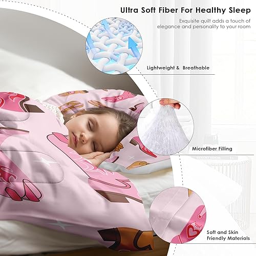 Miniatura 5 de Juego de edredón tamaño Queen, juego de ropa de cama suave retro vaquera vintage occidental para niños y adultos, juego de edredón estético de