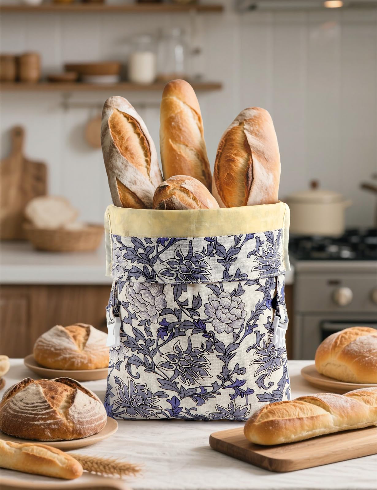 Bolsa de pan de cera de abeja (paquete de 2), bolsas de pan de lino reutilizables para uso casero, bolsa de almacenamiento de masa madre de gran capacidad, bolsas de masa madre para pan casero