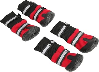 Botas para Cães, Bota para Cães de Inverno, Quente, 2 Tiras Reflexivas, à Prova d'água, Resistente Ao Deslizamento, para Cães Médios e Grandes, para Ambientes Internos (L)