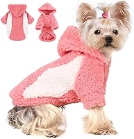 Vista 19 de Suéter a cuadros para perros pequeños, hembras y niños, sudadera de invierno con capucha, ropa cálida y esponjosa para clima frío, vacaciones, Rojo