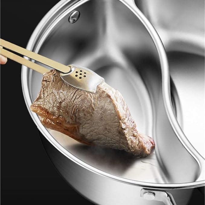 Olla para Fondue China QUQUQ Acero Inoxidable 32 cm División 2 Sabores miniatura 5