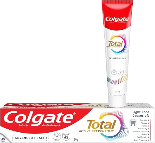 Colgate Total 80gm Advanced Health Antibacterial Toothpaste, Stronger 12-Hour Anti-Germ Protection, Enamel Protection for ...