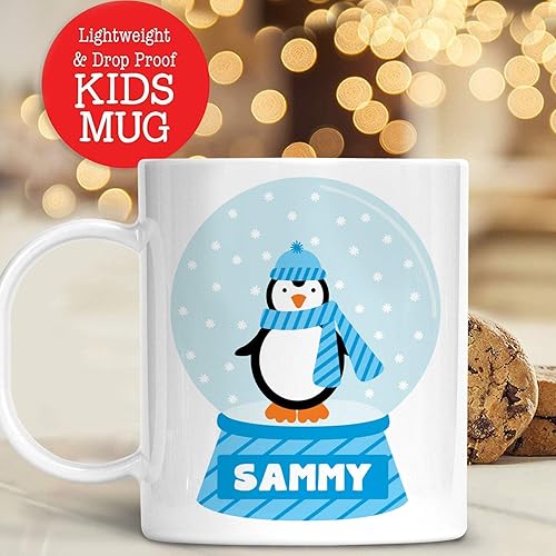 Miniatura 4 de Personalized Snowman Snow Globe Christmas Cup with Kids Name Unbreakable Child's Mug | Dishwasher Safe | BPA Free