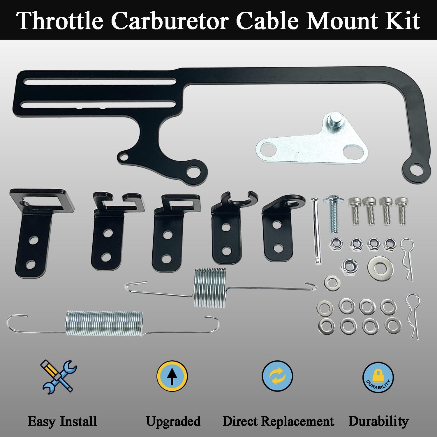 304147 EZ-EFI Cable Mount Kit Carburetor Throttle Cable Mount Bracket Steel Adjustable for Automatic Transmission TV Cables Transmissions Throttle Bracket for GM 700R4 Transfer