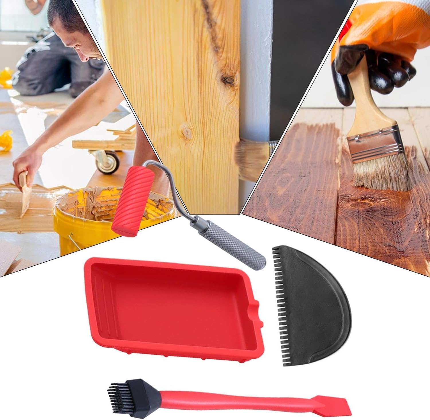Efficient Paint Tray & Glue Applicator | 7.48 Silicone Aluminum Roller Brush | Durable, Portable Tool for Crafts, Furniture & Hobbies - Reusable Design