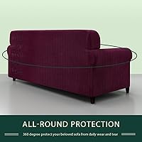 Vista 258 de CHUN YI - Funda elástica para sofá (7 piezas), funda para sofá de 3 plazas con tres respaldos y cojines separados con banda elástica, tela jacquard