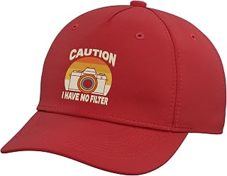 Caution I Have No Filter Retro Vintage Camera Sarcastic Adjustable Baseball Hat