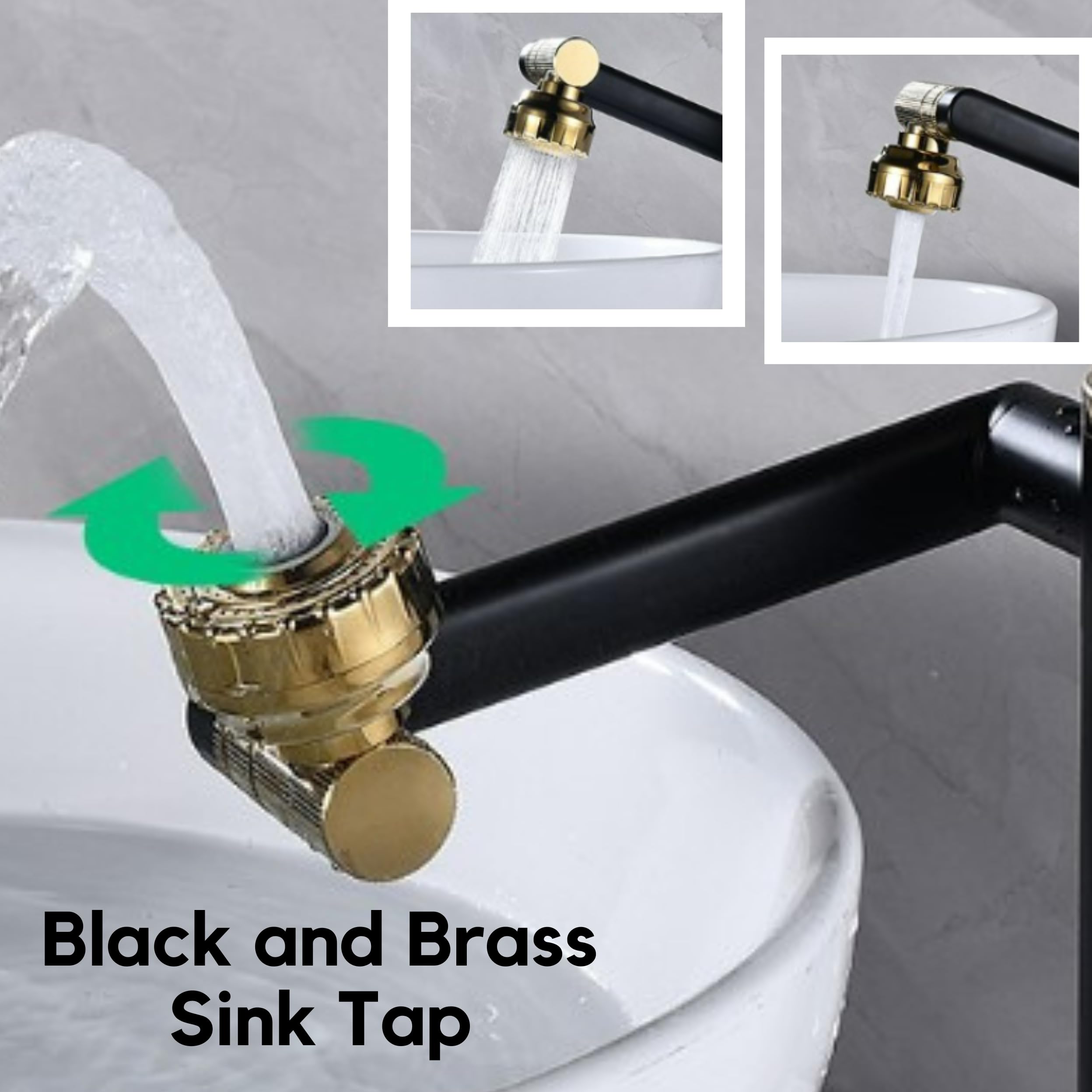 TradeProvider® Kitchen Sink Mixer Tap with 360° Sprayer Faucet, Bar Sink Tub Swivel Spout - Image 2