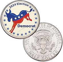 Democratic Party 2024 Election Colorized and Domed Kennedy Half Dollar
