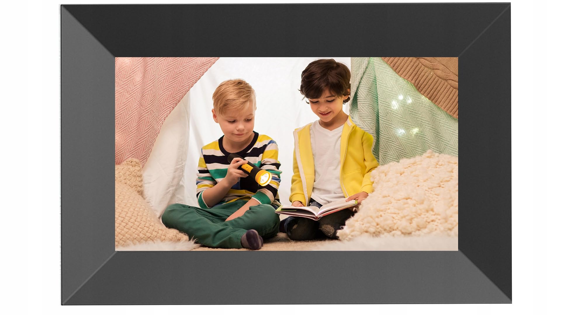 KODAK Cadre photo numérique noir de 7 pouces, stockage de 32 Go, rotation automatique instantanée des photos et des vidéos, parfait pour les photos de famille, chargement à distance, affichage