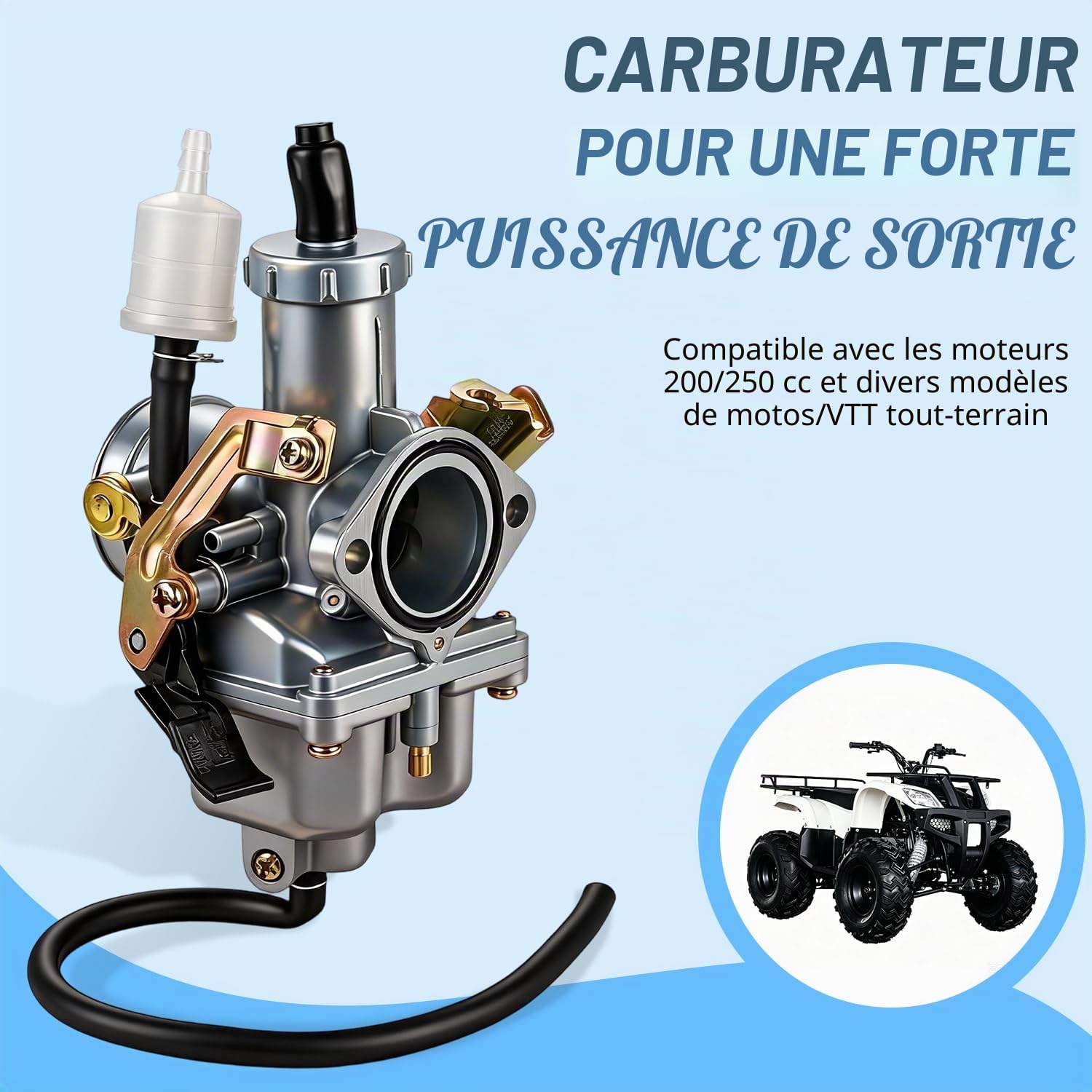 Carburateur Moto,Carburateur 30mm PZ30 pour moteur CG 4 temps 200cc 250cc | pour Pit Bike Dirt Bike Go Karts ATV Quad Motos avec