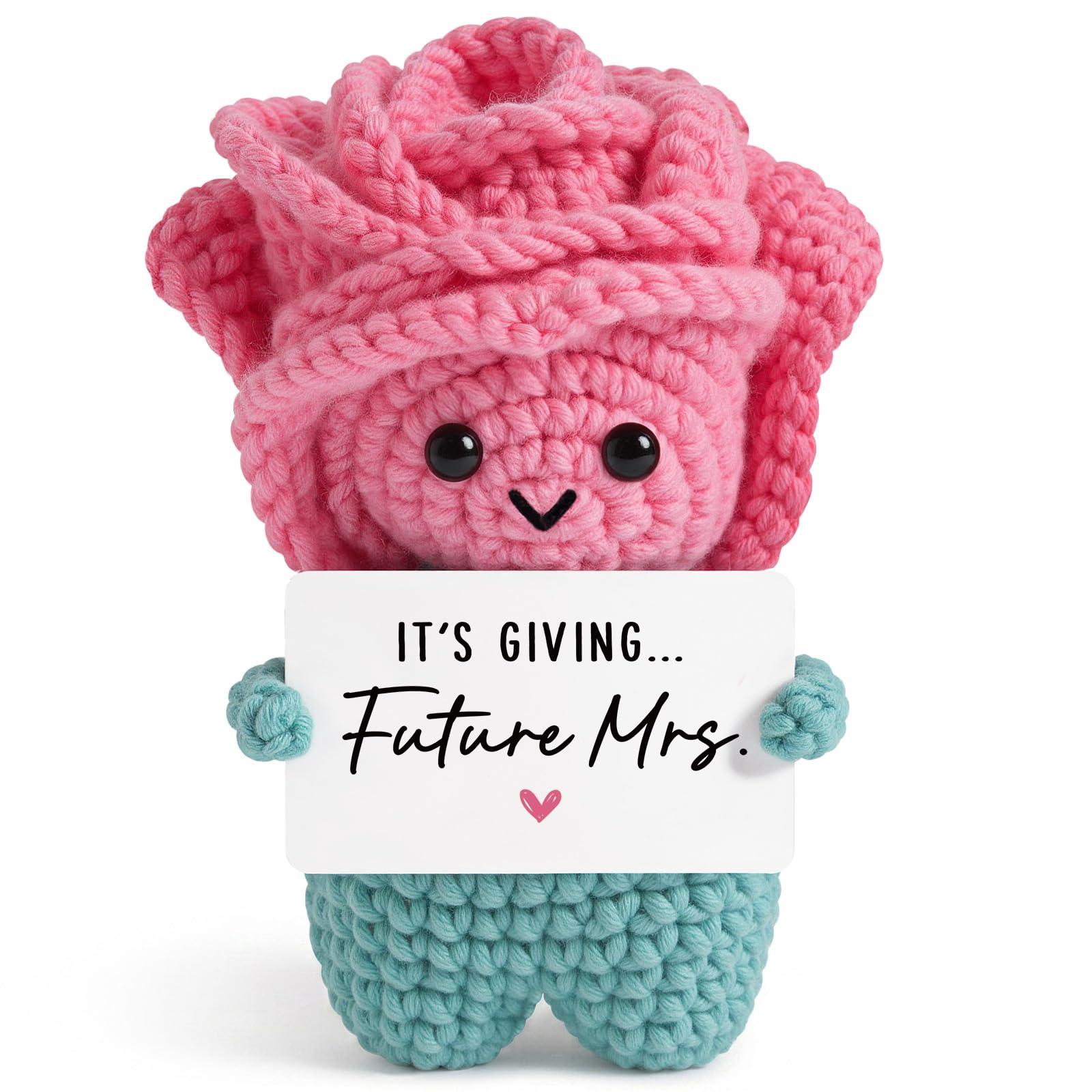 Leebbsin Engagement Gifts for Women, Bride-to-Be Gifts - Handmade Crochet Rose Decor, Newly Engaged Gift for Her, Bachelorette & Bridal Shower Party Gift for Bride, Future Mrs