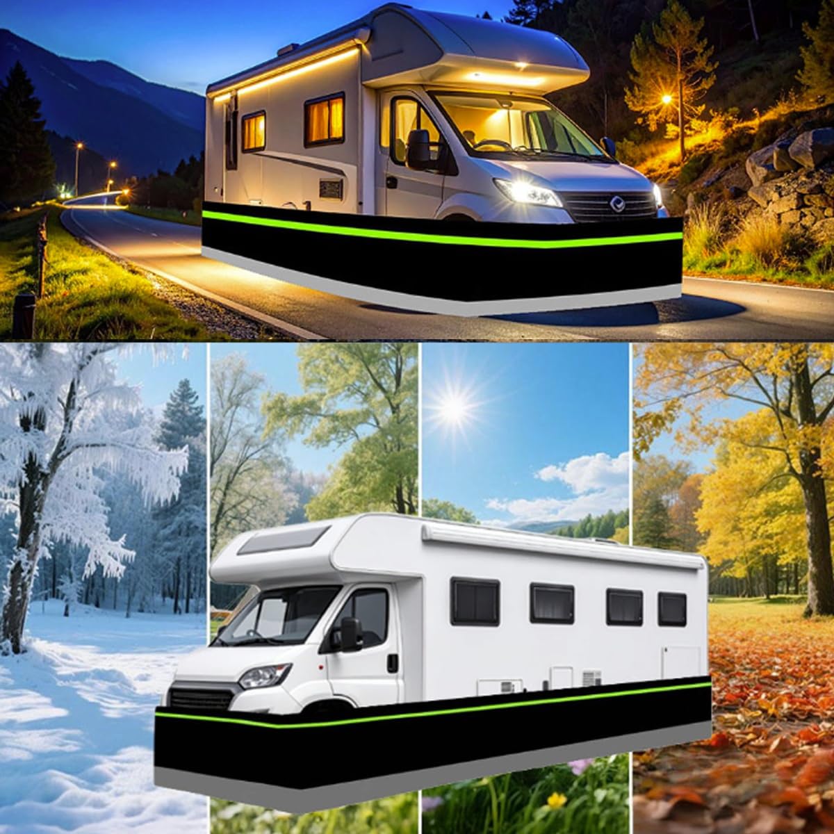 Battiscopa invernale per camper ispessimento per rimorchio da viaggio, facile installazione per rimorchio per il freddo, accessorio da campeggio invernale durevole