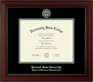 Portland State University School of Business Administration 10" w x 8" h Diploma Frame - Fits a bachelor's and master's - Gold Embossed Diploma Frame