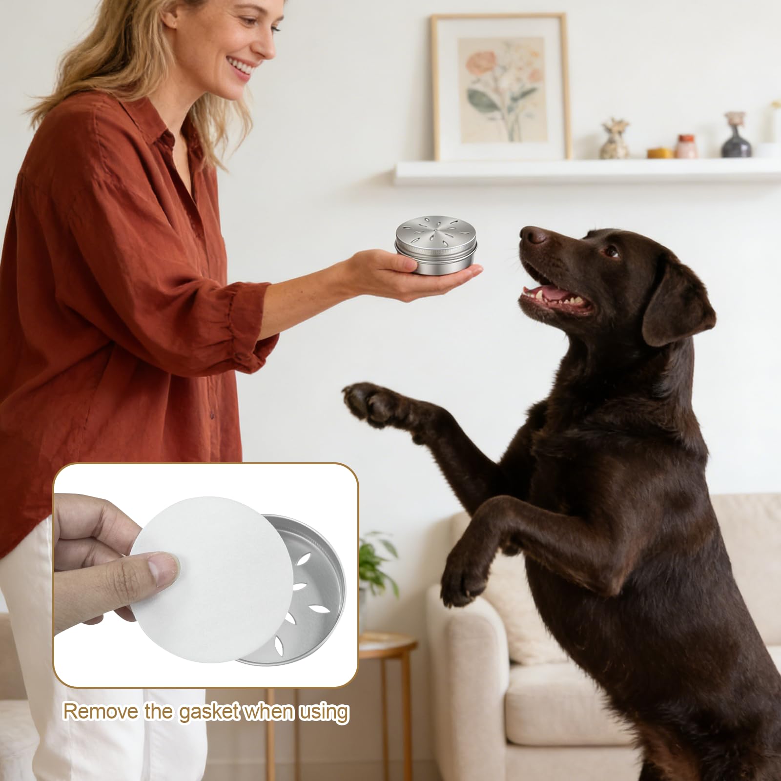 Conteneur pour Parfum pour Chiens, 60 ML Boîtes en Aluminium pour Parfum pour Chiens avec Aération, Accessoires pour Le Dressage des Chiens Renifleurs, Travail Olfactif, 8 Pièces