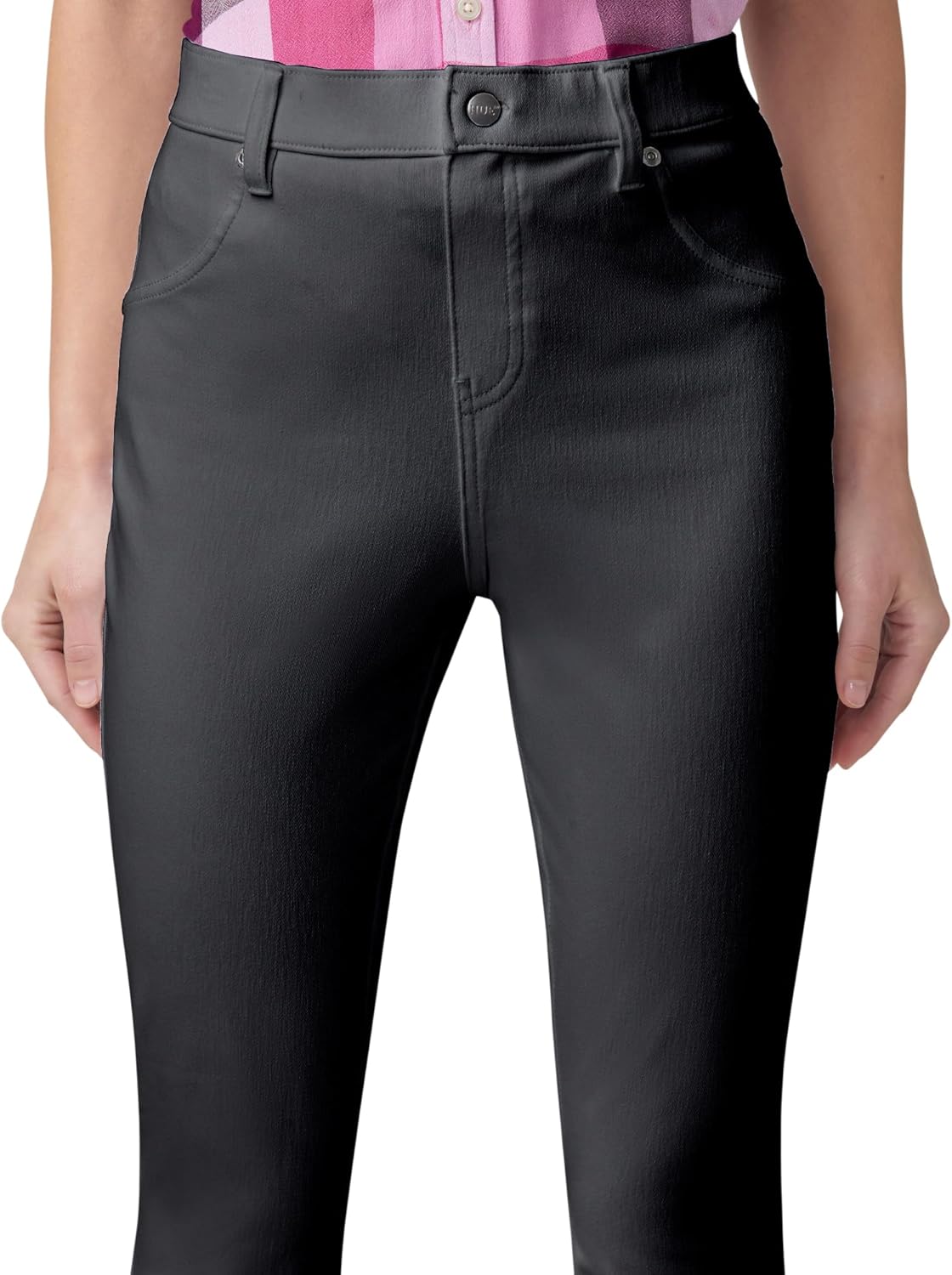 HUE Womens Ultra Soft High Waist Denim Capri Leggings - Image 4