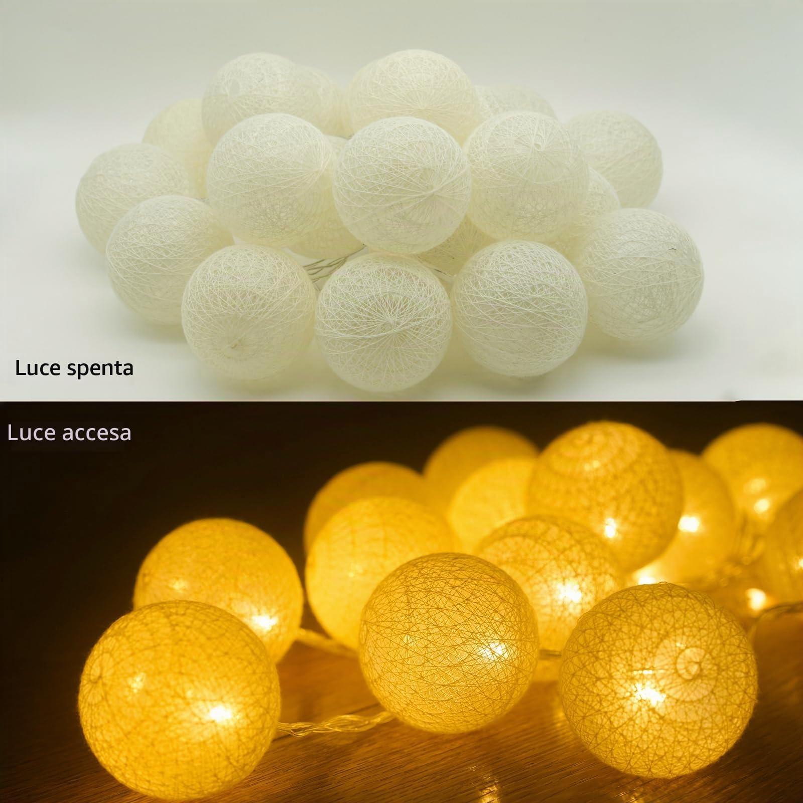 Ciskotu Ghirlanda Luminosa Cameretta - 20 LED Catena Luminosa Interno con USB, Telecomando e Timer, per Decorazione Della Luce Notturna Interna, Come Natale, Matrimonio, Festa, Stanza, Tenda (Bianco)
