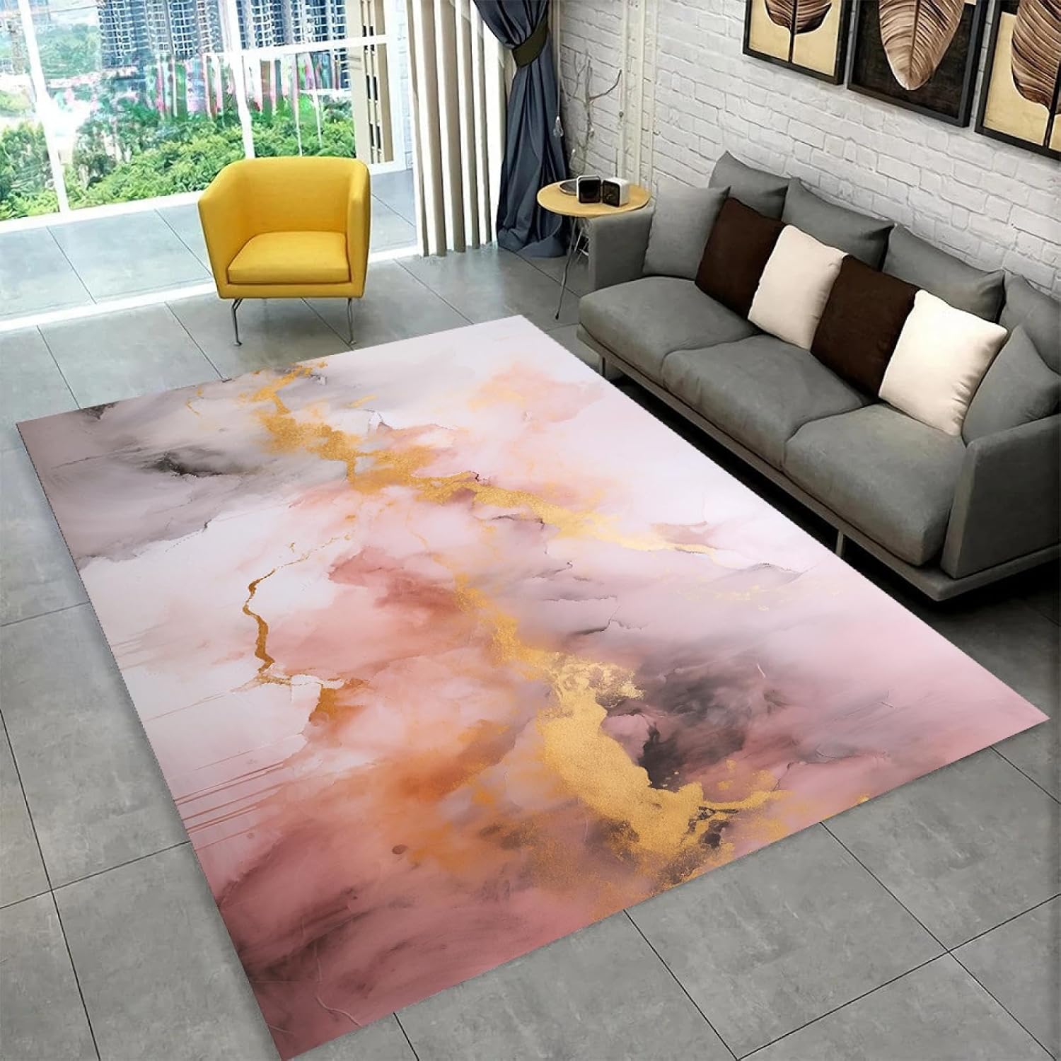 Marble Print Kitchen Rug Entrance Doormat for Living Room Rug Home Bedroom Floor Mat Hallway Balcony Anti-Slip Carpet 120x160cm