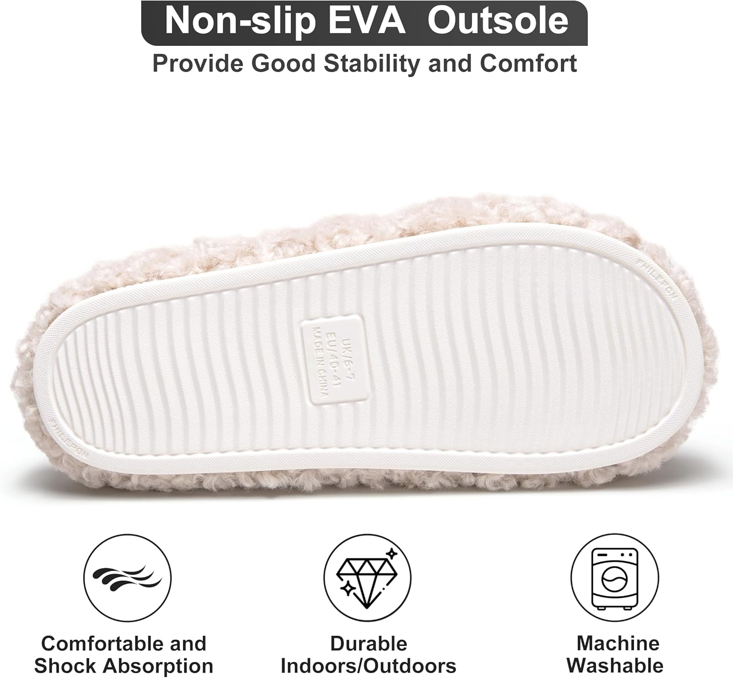 Women's House Slippers Fuzzy Open-toe Soft Comfy Memory Foam Indoor Bedroom Shoes - Image 5