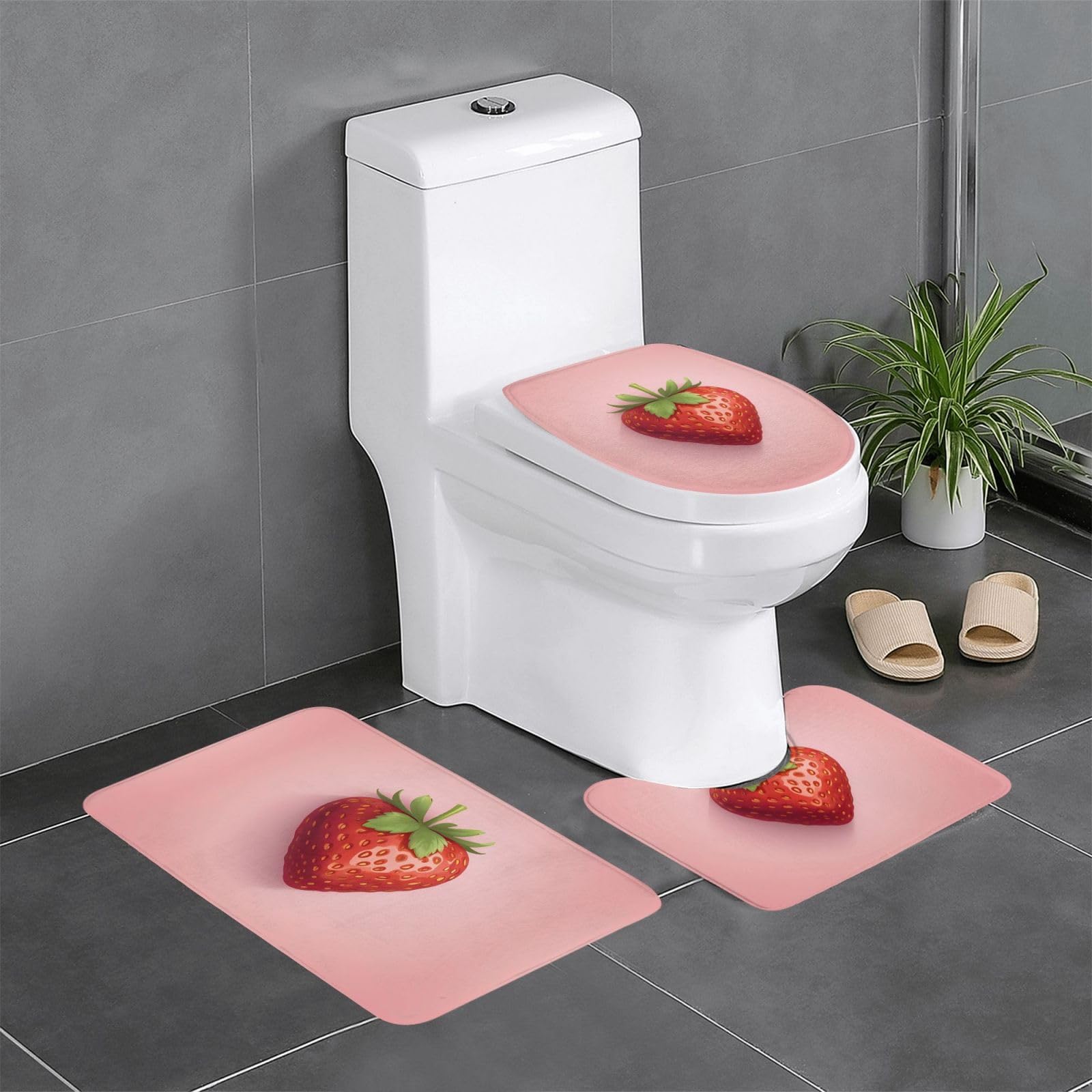 Tapis de salle de bain antidérapants YYHWHJDE contre les glissades, lot de 3 en cœur lavables