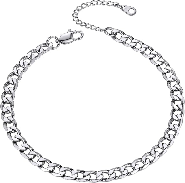 GOLDCHIC JEWELRY Ankle Bracelets for Women Girls, Stainless Steel Anklet Chains, Adjustable Figaro/Wheat/Marine/Twist Rope/Cuban Gold Anklets, Custom Foot Chain for Summer Sandals Barefoot Jewellery