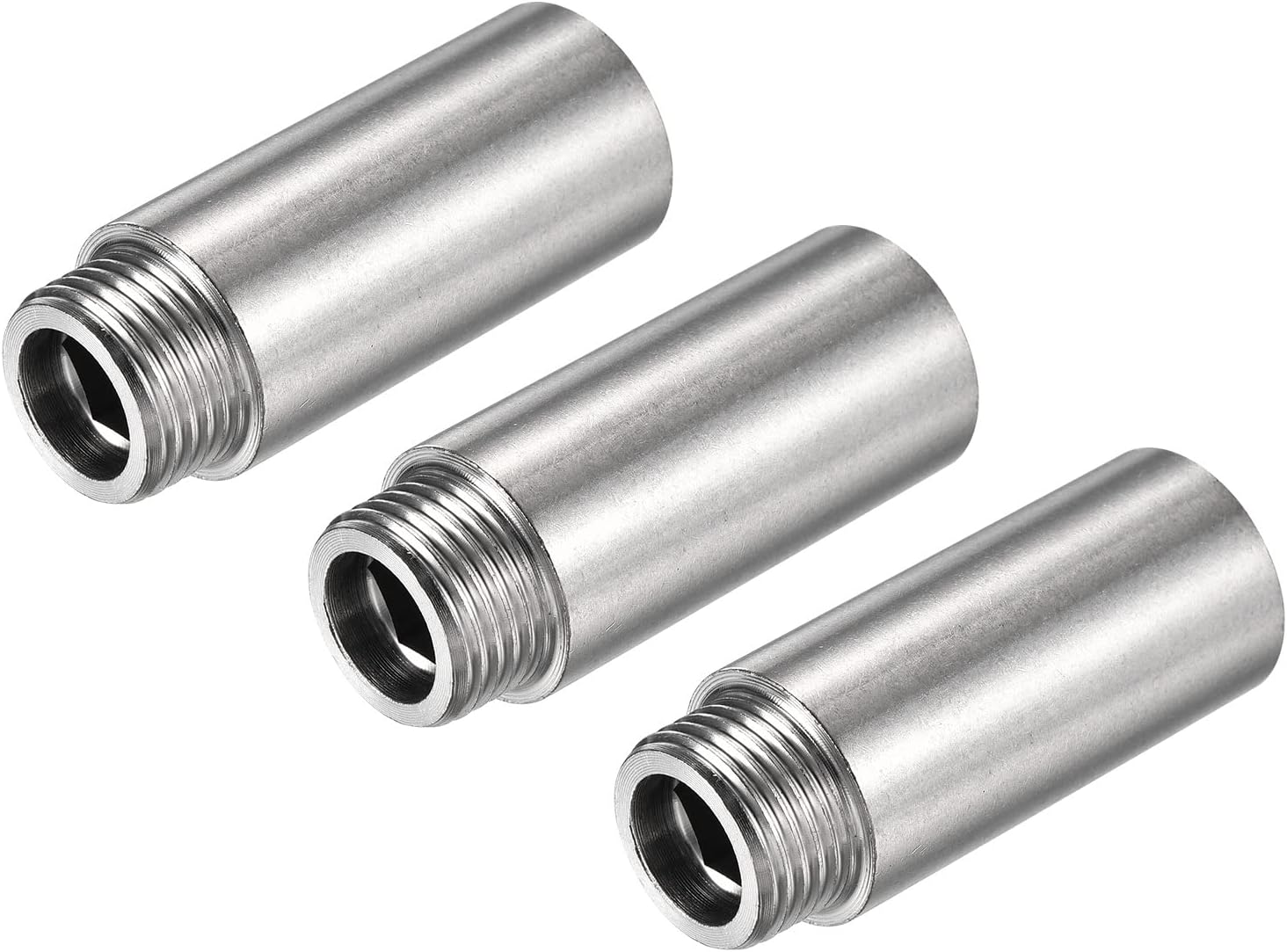 MECCANIXITY Shower Head Extension Arm, Stainless Steel Extension Pipe Fitting 50mm G1/2 Female to G1/2 Male Thread Reducer Coupling Adapter Connector Pack of 3