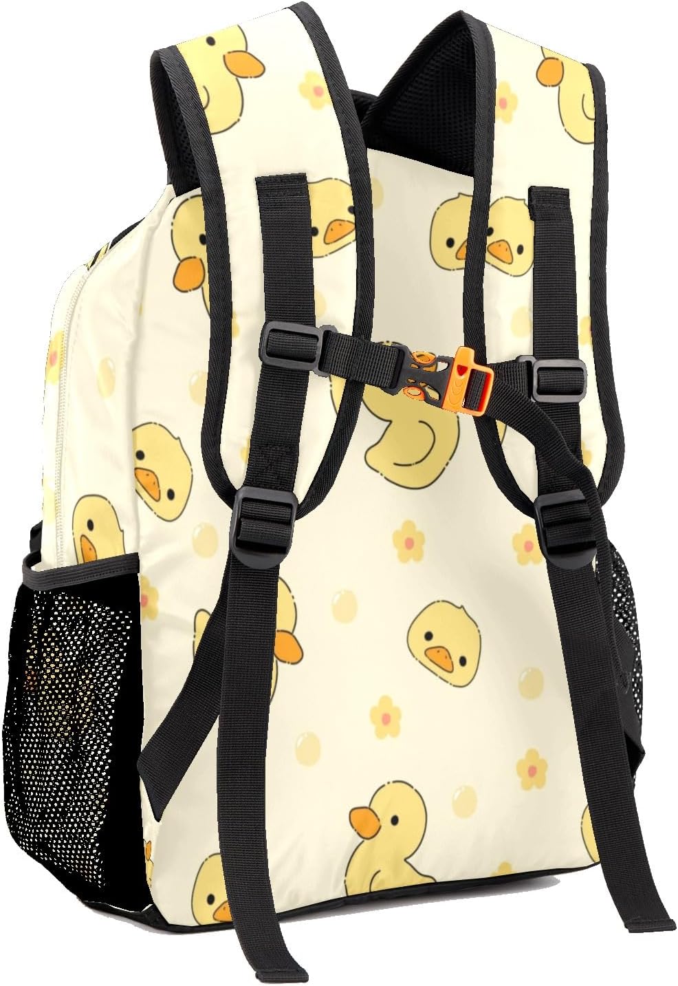 Yellow Duck Flowers Personalized School Backpack Kids Bookbag Daypack for Teen Boys Girls Travel Backpack Bag 12.2''(L) x 5.9''(W) x 16.5''(H), Design 5, CBR1070