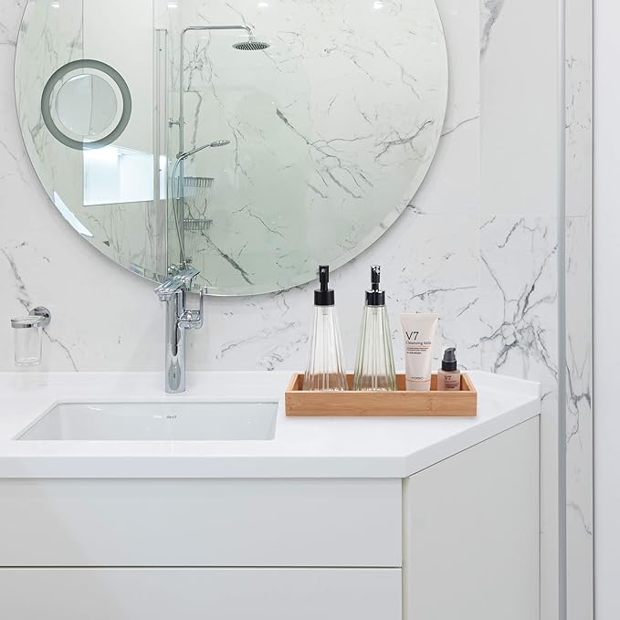 Bandeja de Baño de Bambú, Organizador para Vanitory y Tanque de Inodoro miniatura 5