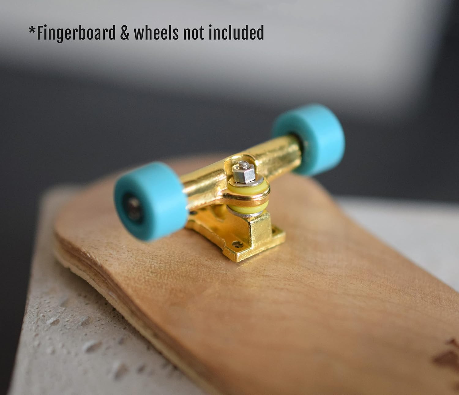 Teak Tuning Fingerboard Mini Trucks with Standard Tuning, Gold - 29mm Width - Tuned & Assembled
