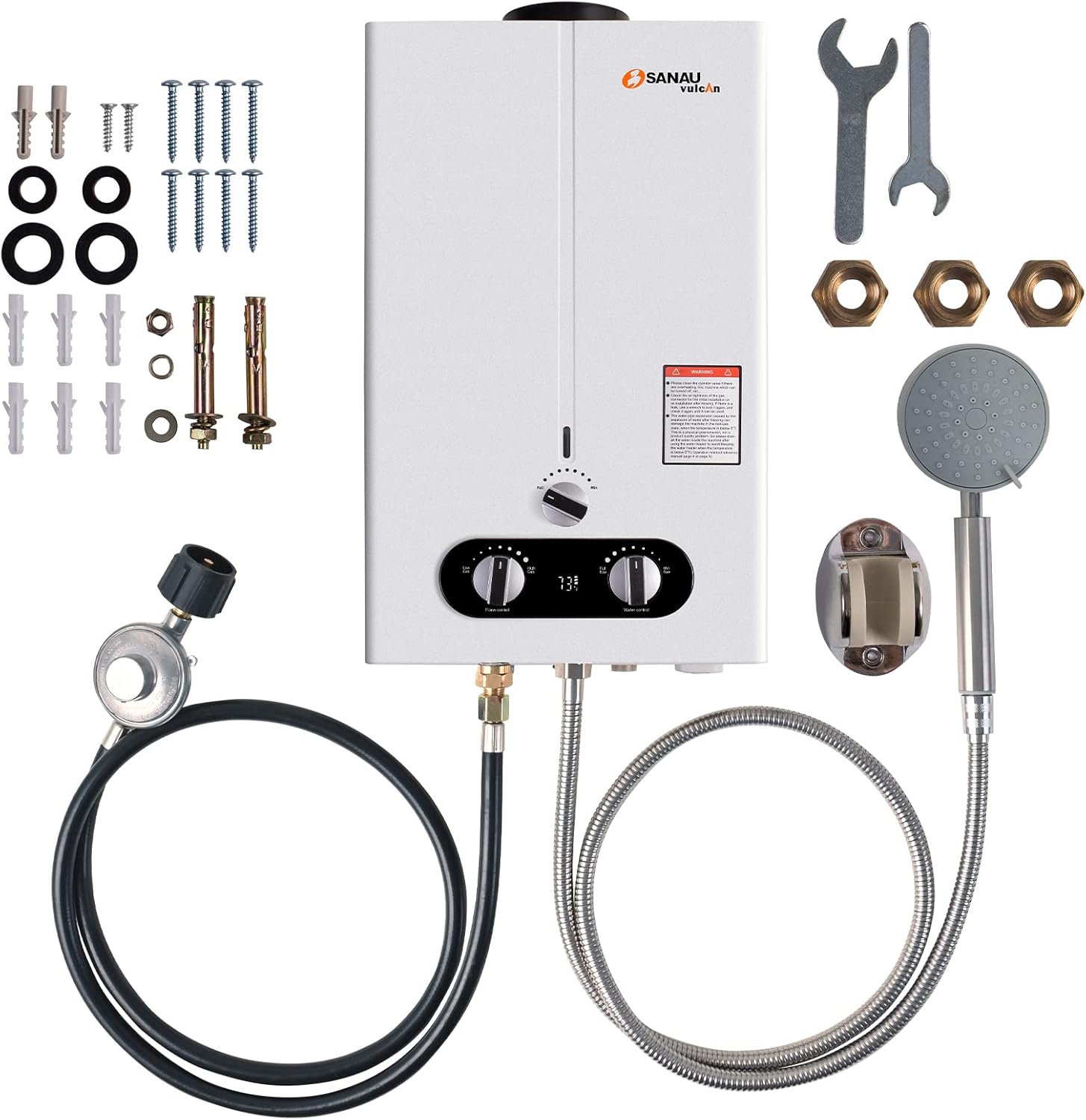 1.85GPM Tankless Water Heater, SANAUVULCAN 7L Outdoor Gas Water Heater