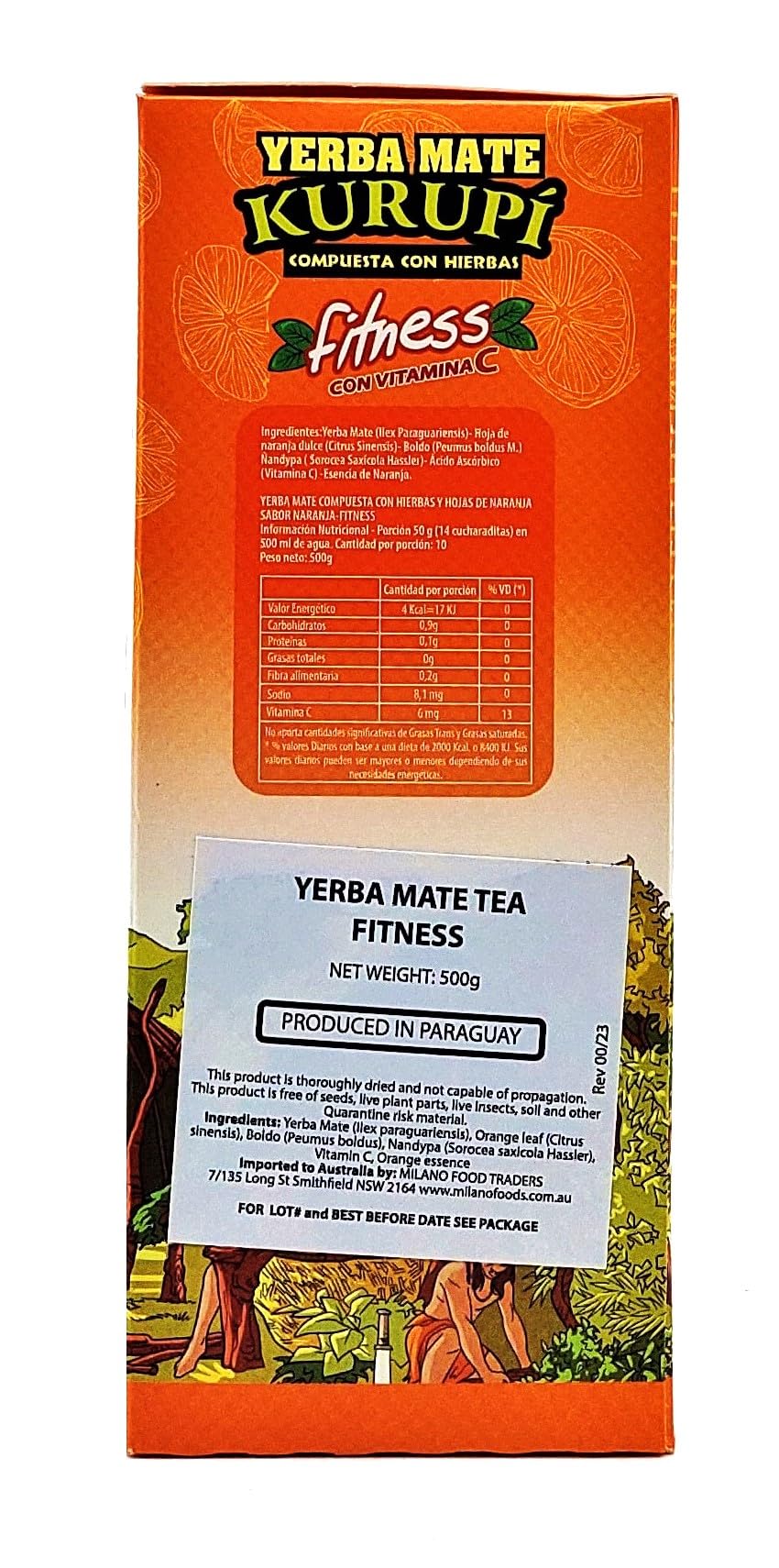 Kurupi Yerba Mate Fitness, 500g, Herbata, z Boldo i Skrzypem Polnym, Aromat Pomarańczowy