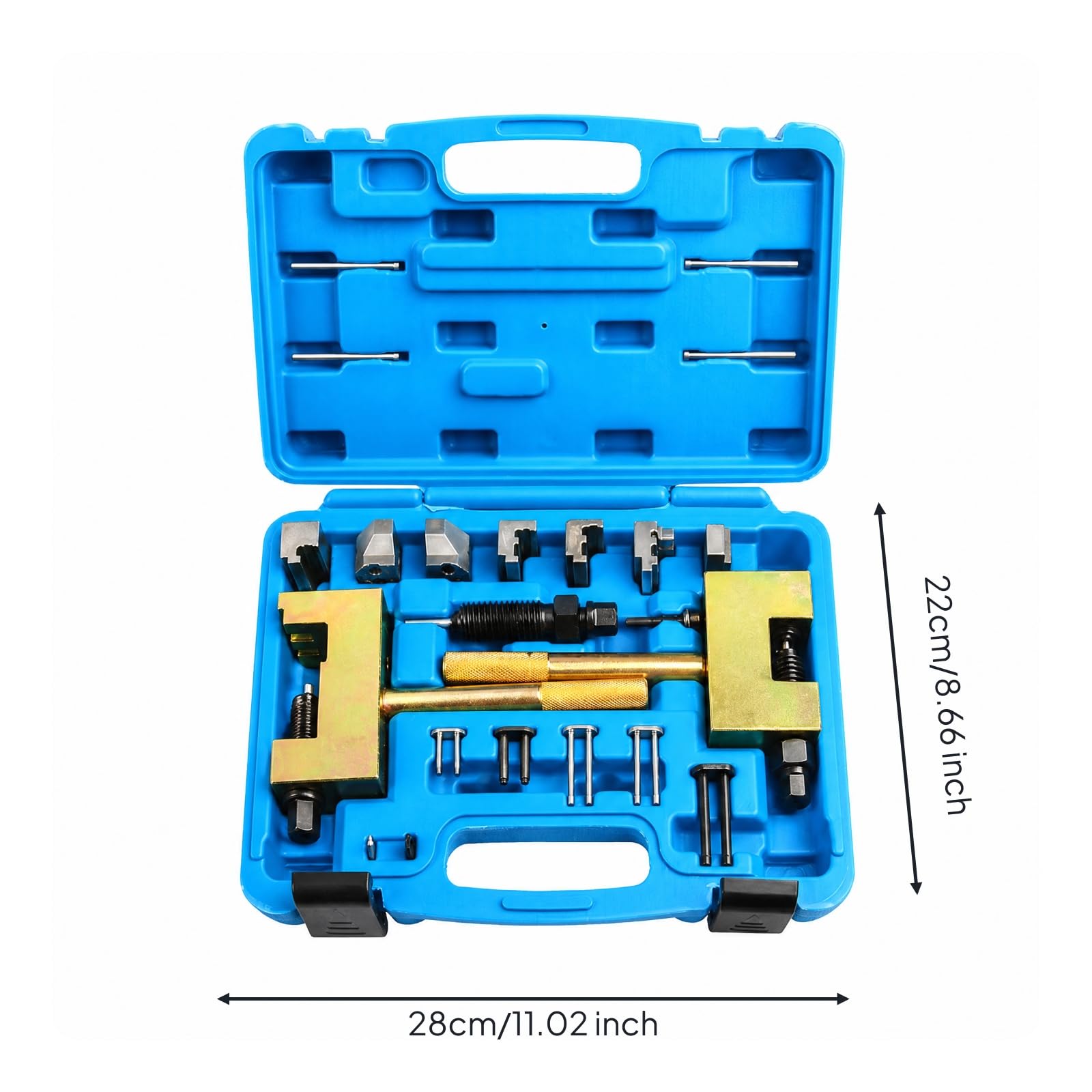 Set Instalador Sincronización l Motor con Utensilios Fijación para Remaches en Caja Portátil con Compartimentos Acuado para Reemplazo y Reparación