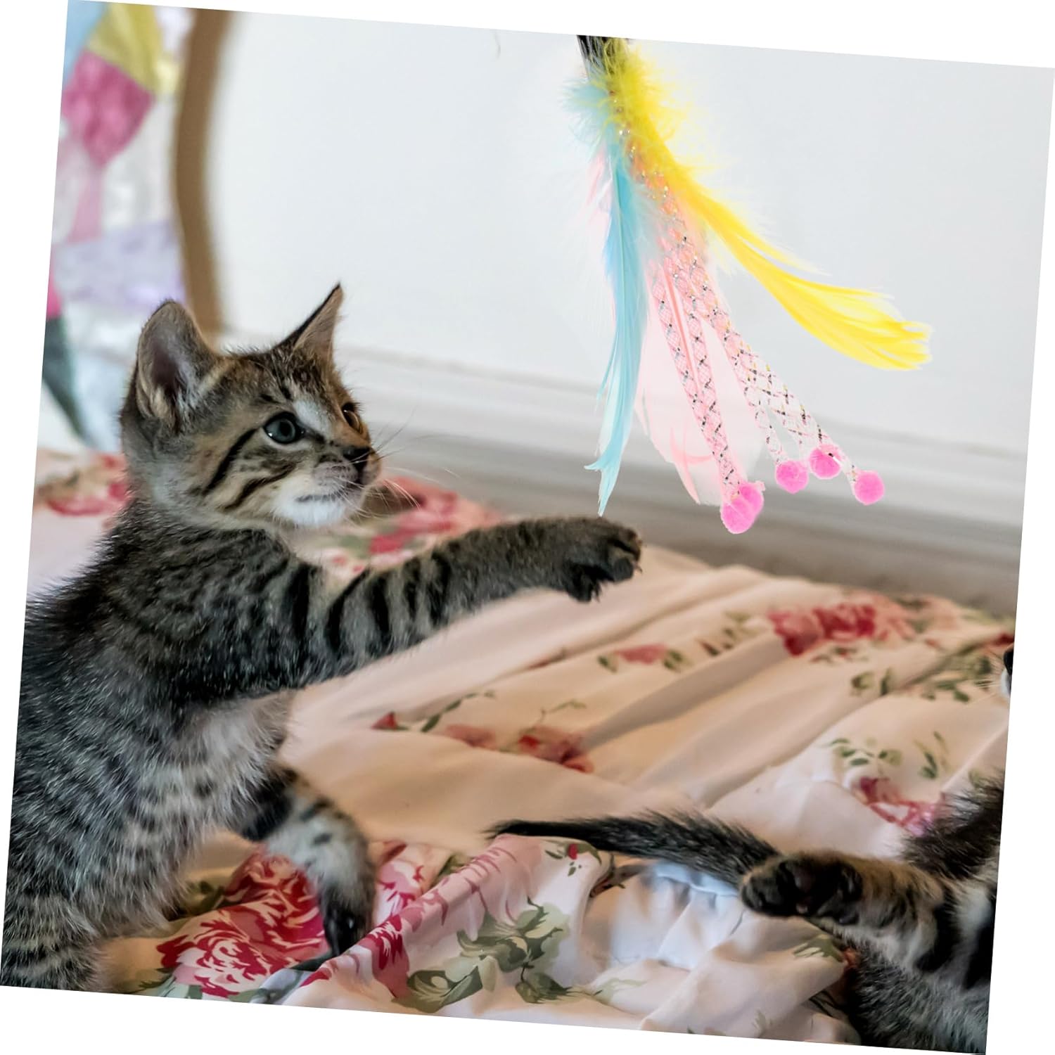 40pcs Cat Teaser Toys for Indoor Cats Interactive Play Agility Coordination Encourages Active Behavior for Bonding